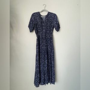 Navy blue, paisley print dress